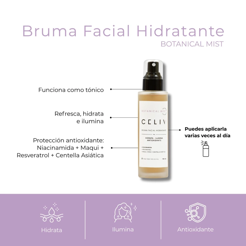BRUMA FACIAL HIDRATANTE BOTANICAL MIST 100ML CELIV - 2