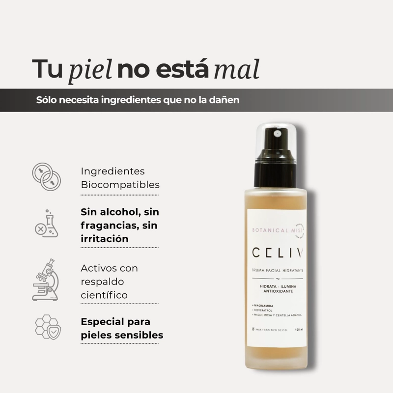 BRUMA FACIAL HIDRATANTE BOTANICAL MIST 100ML CELIV - 8