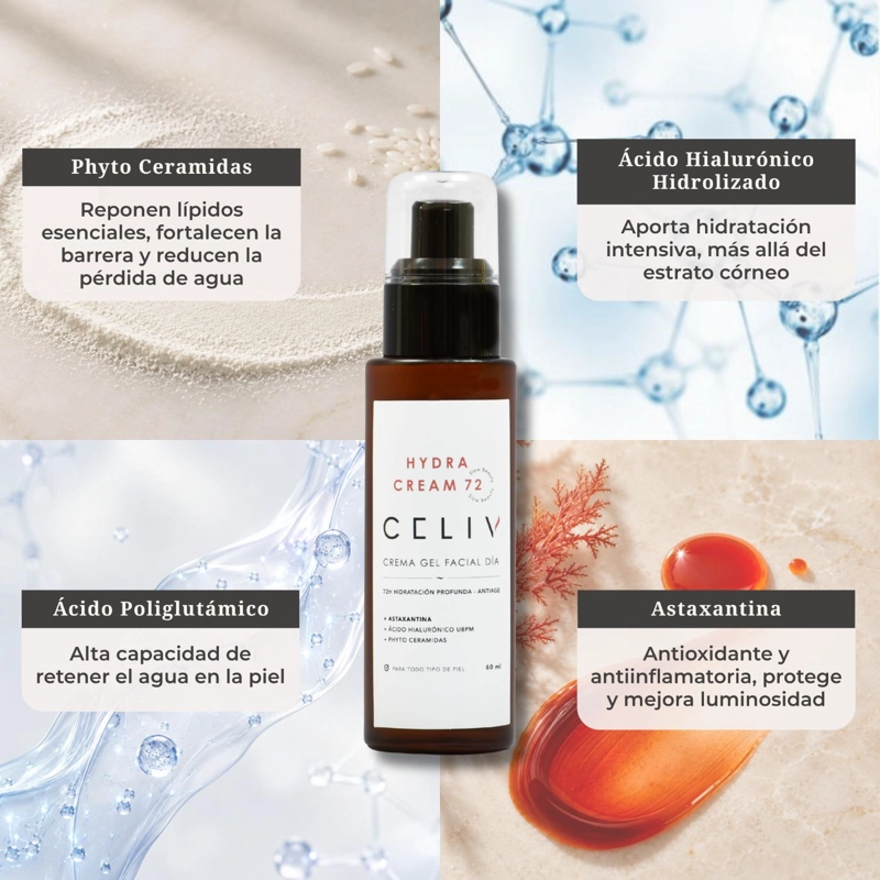 CREMA GEL HIDRATANTE AM HYDRA CREAM 72H 60ML CELIV - 5