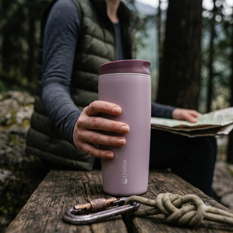 VASO MUG TE RMICO AGUA CAFE  TERMICUP 590 ML ACERO INOX LHOTSE - 2