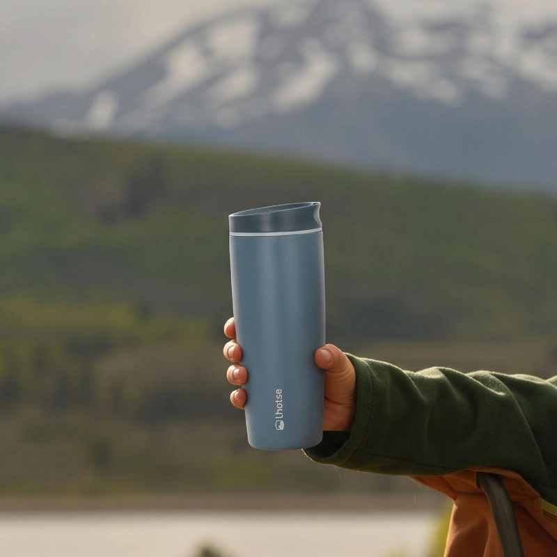 VASO MUG TE RMICO AGUA CAFE  TERMICUP 590 ML ACERO INOX LHOTSE - 2