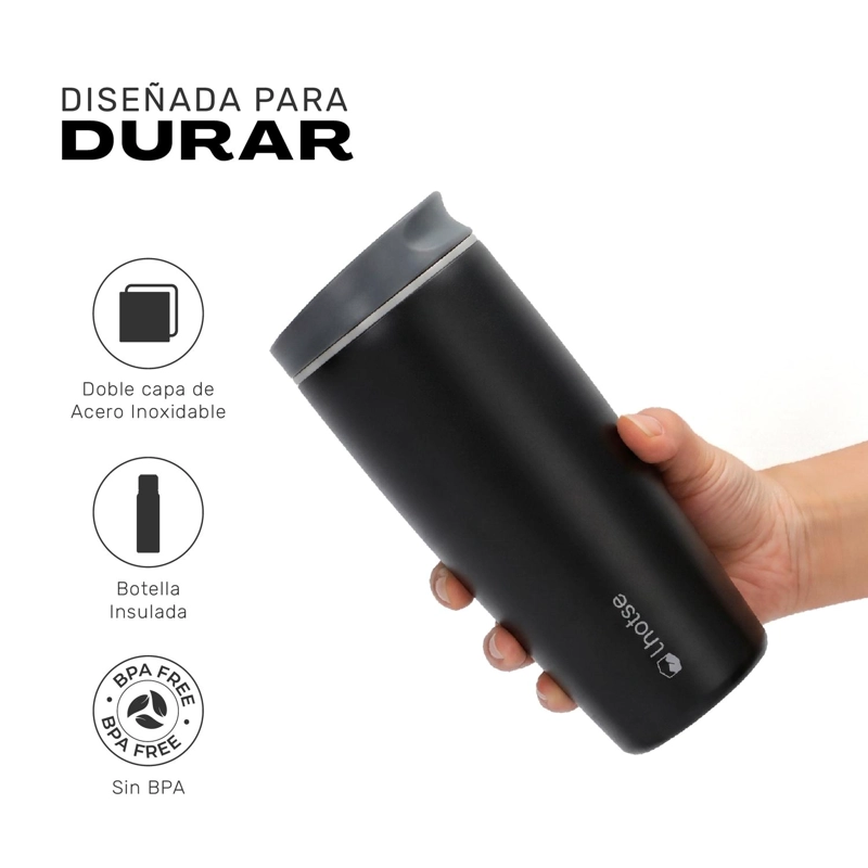 VASO MUG TE RMICO AGUA CAFE  TERMICUP 590 ML ACERO INOX LHOTSE - 3