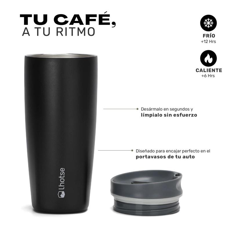 VASO MUG TE RMICO AGUA CAFE  TERMICUP 590 ML ACERO INOX LHOTSE - 5