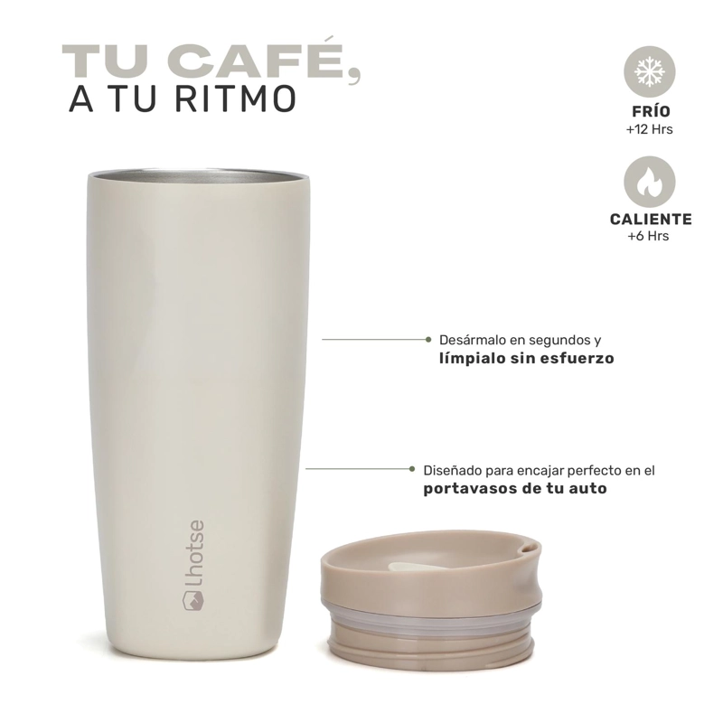 VASO MUG TE RMICO AGUA CAFE  TERMICUP 590 ML ACERO INOX LHOTSE - 5