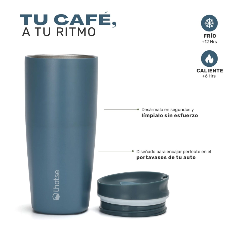 VASO MUG TE RMICO AGUA CAFE  TERMICUP 590 ML ACERO INOX LHOTSE - 5