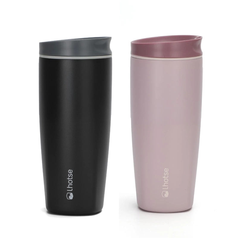 VASO MUG TE RMICO AGUA CAFE  2X TERMICUP 590 ML BLACK + PINK - 1