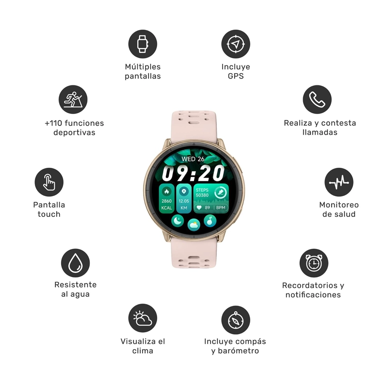 RELOJ SMARTWATCH GPS SHAR T1 43,5MM BLACK LHOTSE - 7
