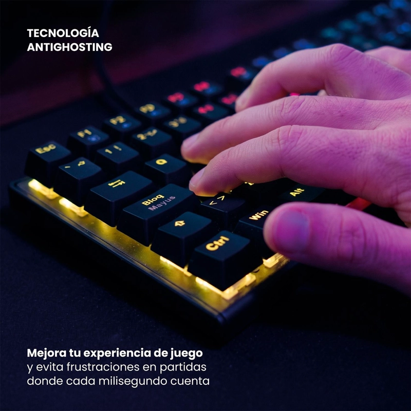 TECLADO GAMER NOVABLADE RED SWITCH MECANICO ESPAÑOL RGB LEVO - 4