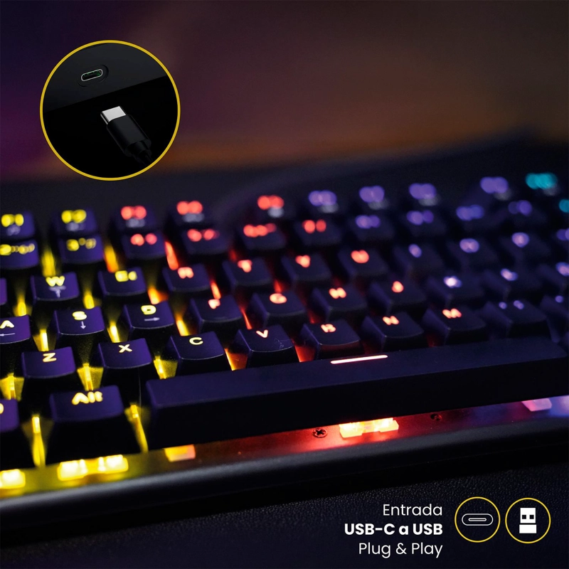 TECLADO GAMER NOVABLADE RED SWITCH MECANICO ESPAÑOL RGB LEVO - 5