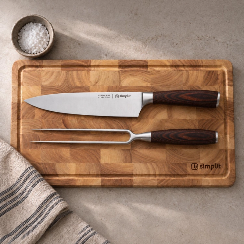 SET PARRILLERO CUCHILLO 21CM Y TENEDOR ACERO INOX TOLEDO SIMPLIT - 2