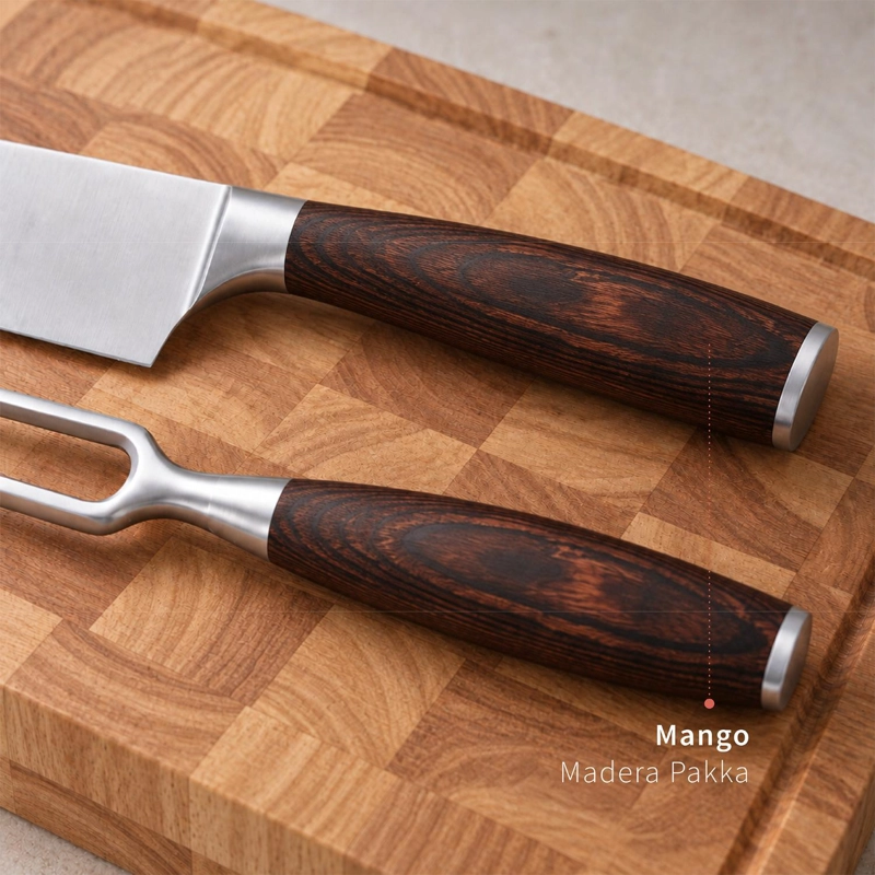 SET PARRILLERO CUCHILLO 21CM Y TENEDOR ACERO INOX TOLEDO SIMPLIT - 3