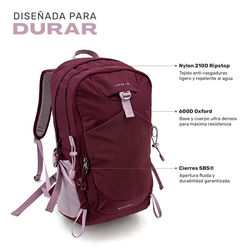 MOCHILA OUTDOOR DAYPACK NYLON RIPSTOP 25L LATOK LHOTSE TAMAÑO TALLA UNICA - 3