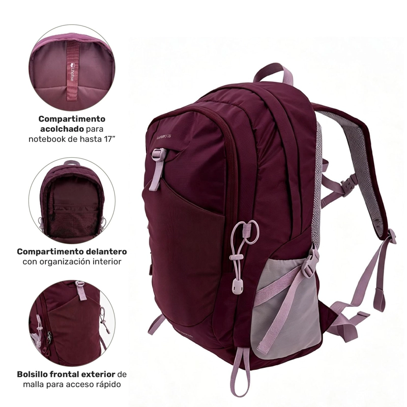 MOCHILA OUTDOOR DAYPACK NYLON RIPSTOP 25L LATOK LHOTSE TAMAÑO TALLA UNICA - 4