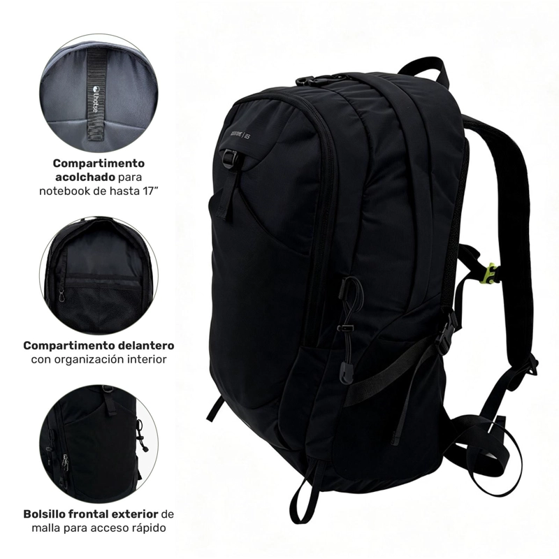 MOCHILA OUTDOOR DAYPACK NYLON RIPSTOP 25L LATOK LHOTSE TAMAÑO TALLA UNICA - 4
