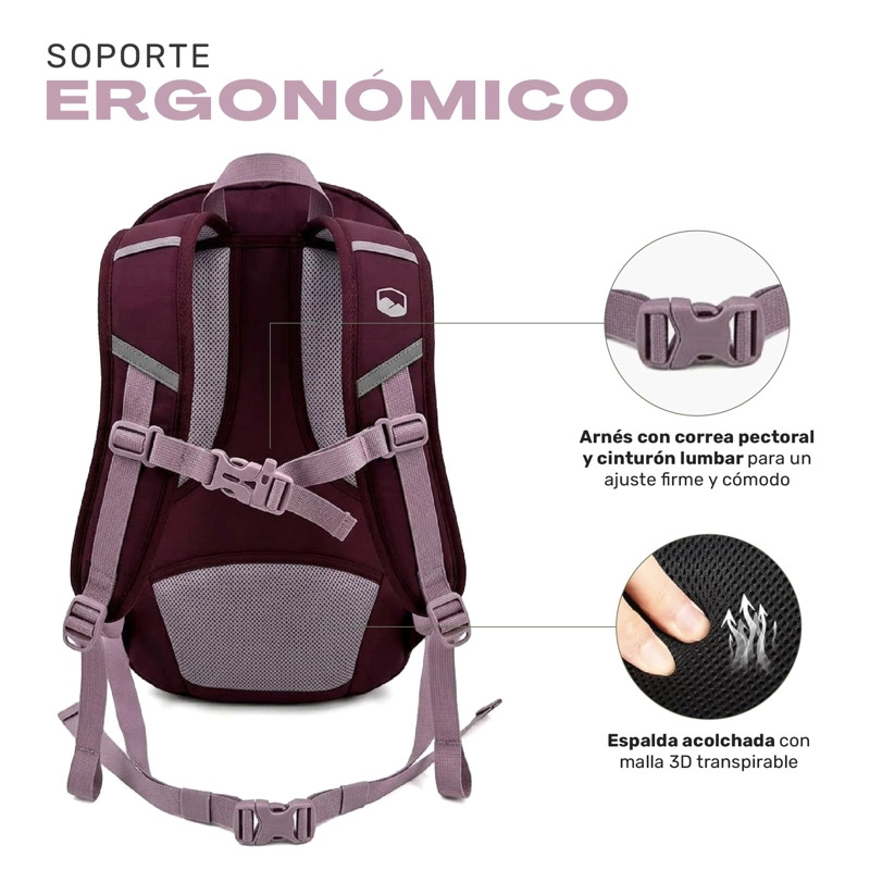 MOCHILA OUTDOOR DAYPACK NYLON RIPSTOP 25L LATOK LHOTSE TAMAÑO TALLA UNICA - 5