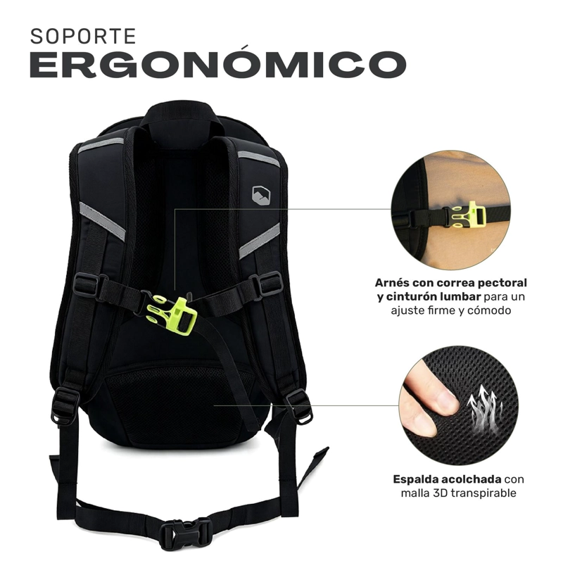 MOCHILA OUTDOOR DAYPACK NYLON RIPSTOP 25L LATOK LHOTSE TAMAÑO TALLA UNICA - 5