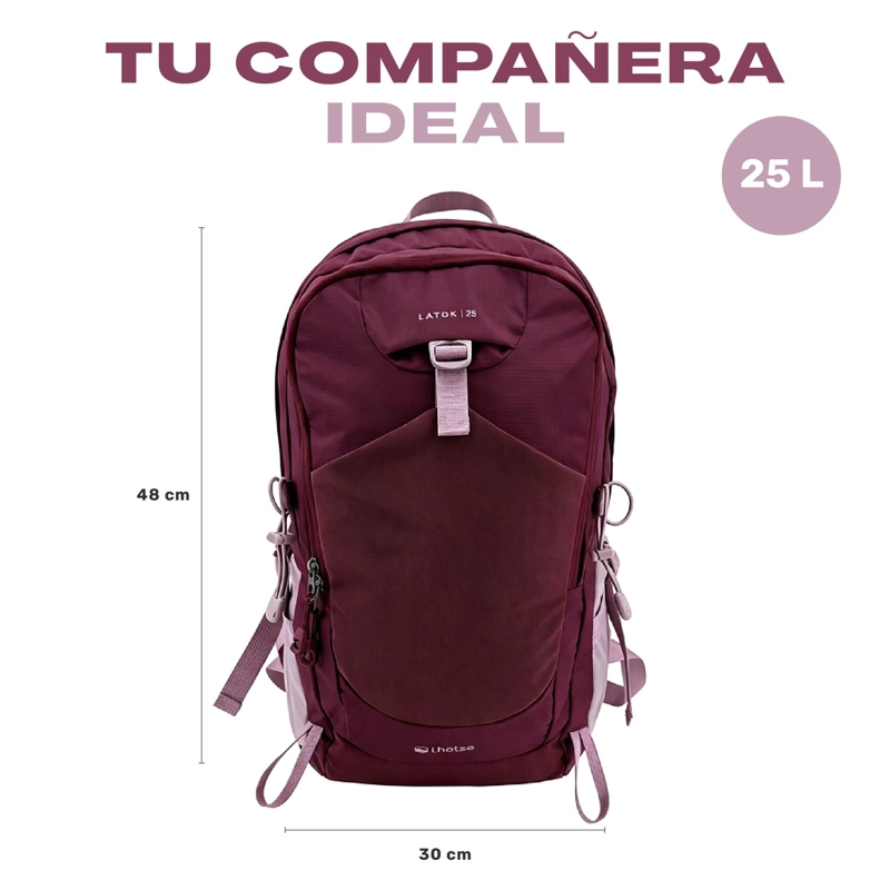 MOCHILA OUTDOOR DAYPACK NYLON RIPSTOP 25L LATOK LHOTSE TAMAÑO TALLA UNICA - 7