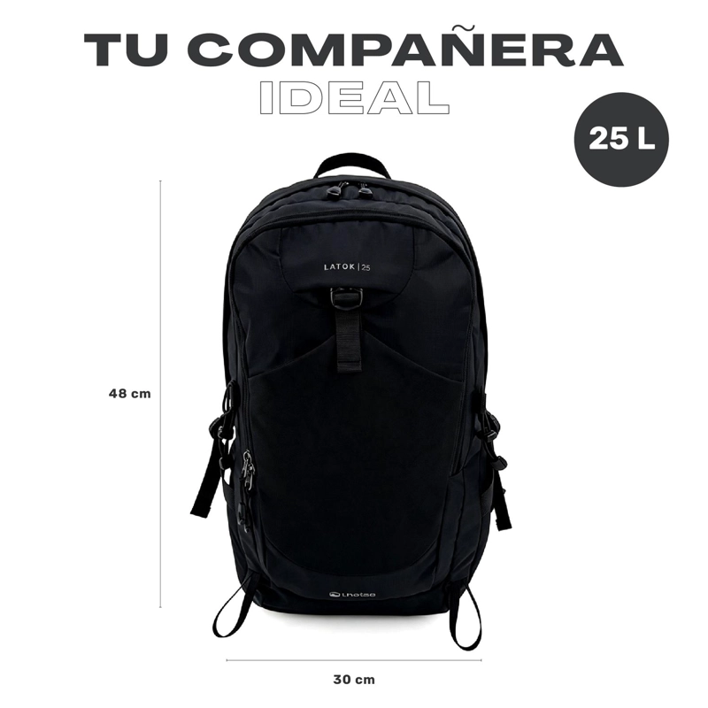 MOCHILA OUTDOOR DAYPACK NYLON RIPSTOP 25L LATOK LHOTSE TAMAÑO TALLA UNICA - 7