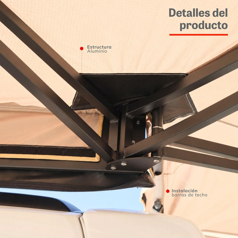 TOLDO CAMPING LATERAL PARA AUTO TECHO 270° XROAD - 4