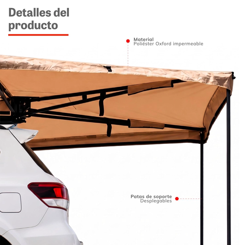 TOLDO CAMPING LATERAL PARA AUTO TECHO 270° XROAD - 5