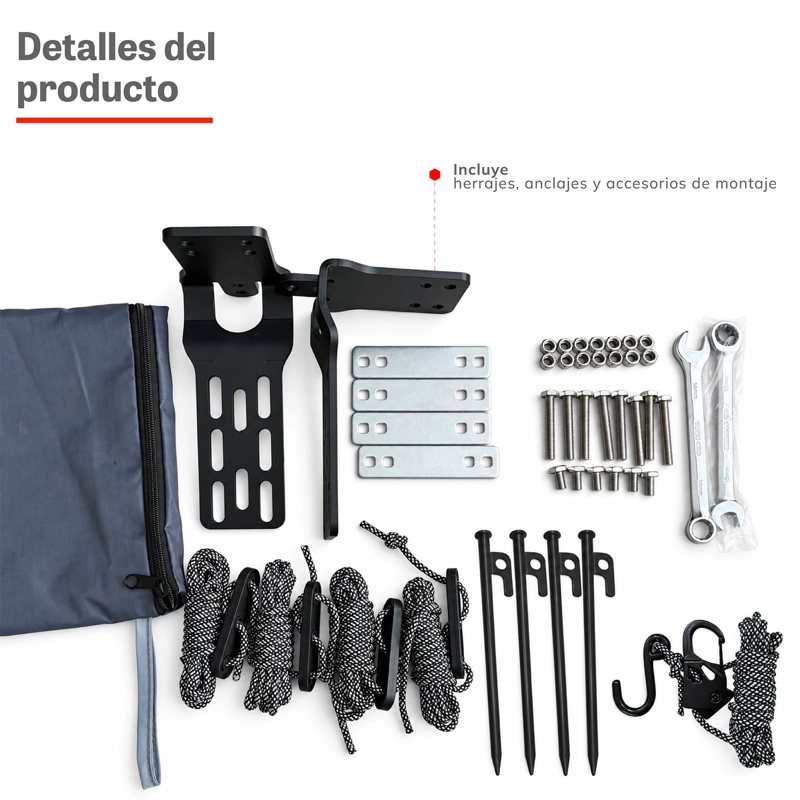 TOLDO CAMPING LATERAL PARA AUTO TECHO 270° XROAD - 7