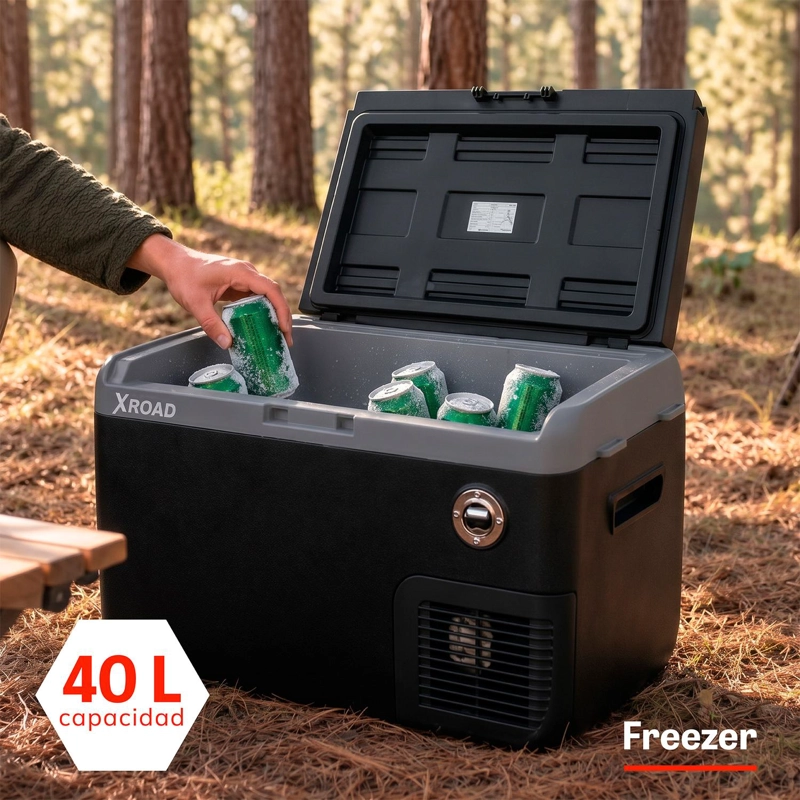 COOLER FREEZER ELE CTRICO PORTATIL 40L -20°C 12V-220V GRIS XROAD - 2