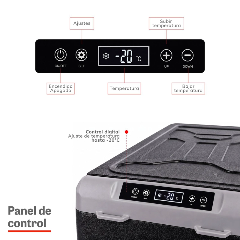 COOLER FREEZER ELE CTRICO PORTATIL 40L -20°C 12V-220V GRIS XROAD - 3