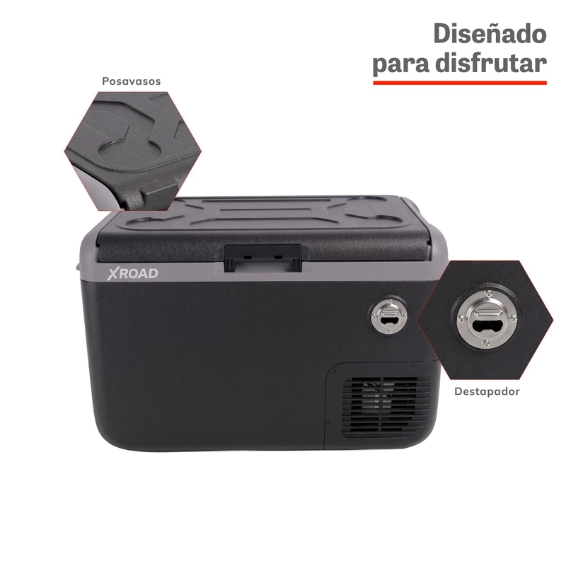 COOLER FREEZER ELE CTRICO PORTATIL 40L -20°C 12V-220V GRIS XROAD - 4