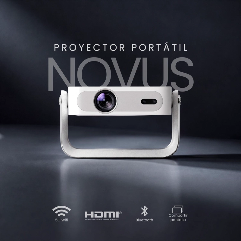 PACK PROYECTOR PORTATIL NOVUS + TELON 100' BLANCO LEVO - 2