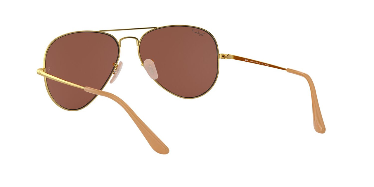 ANTEOJOS SOL RAY-BAN RB3689 AVIATOR METAL II DORADO UNISEX - 4