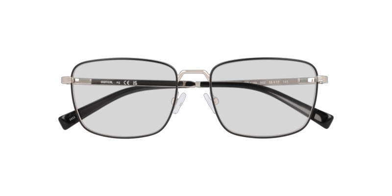 ANTEOJOS OPTICOS UNOFFICIAL UO1189 SATIN BLACK ON SILVER NEGRO HOMBRE - 5
