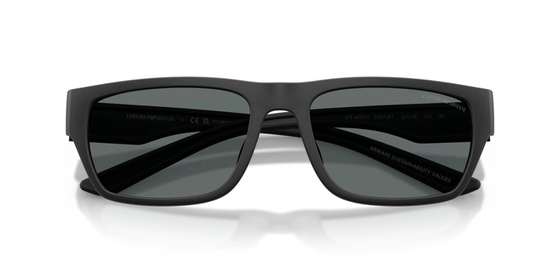 ANTEOJOS DE SOL EMPORIO ARMANI 0EA4267U RUBBERIZED MATTE BLACK DARK GREY POLAR HOMBRE - 5