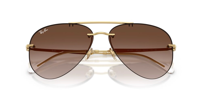 ANTEOJOS DE SOL UNISEX RAY-BAN ARISTA LIGHT BROWN GRADIENT DARK BROWN DORADO - 5