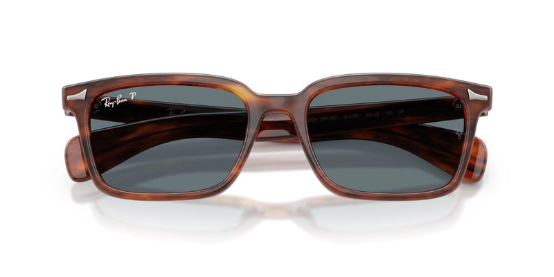 ANTEOJOS DE SOL UNISEX RAY-BAN BRUNEL STRIPED HAVANA DARK BLUE POLAR CAFE - 5