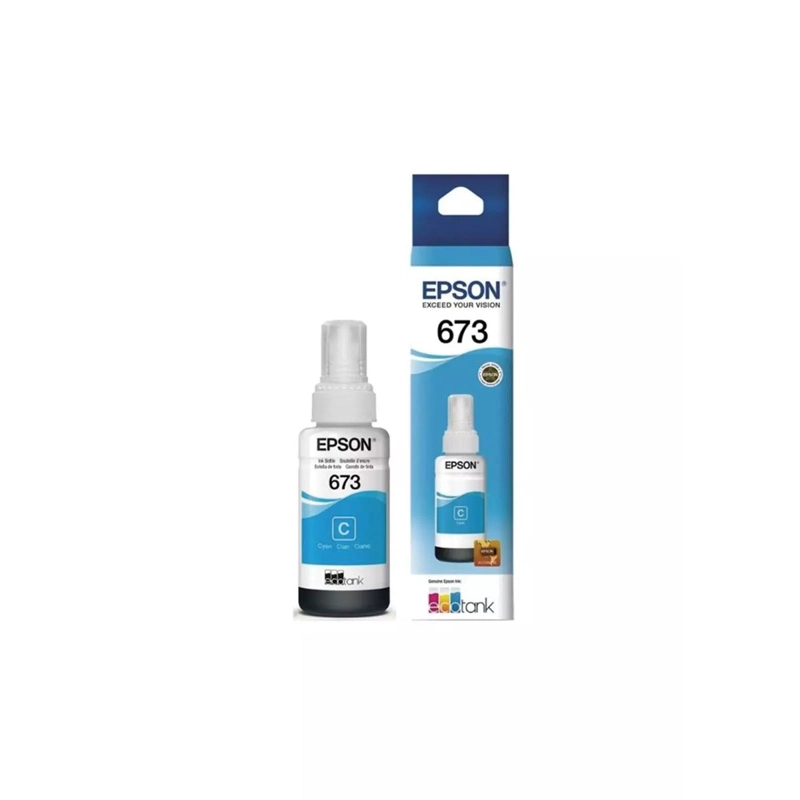 TINTA BOTELLA EPSON CYAN T673 ECOTANK 70ML - 1