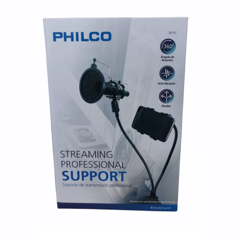 SOPORTE PARA MICROFONO+CELULAR STREAMING PROFESIONAL PHILCO - 2