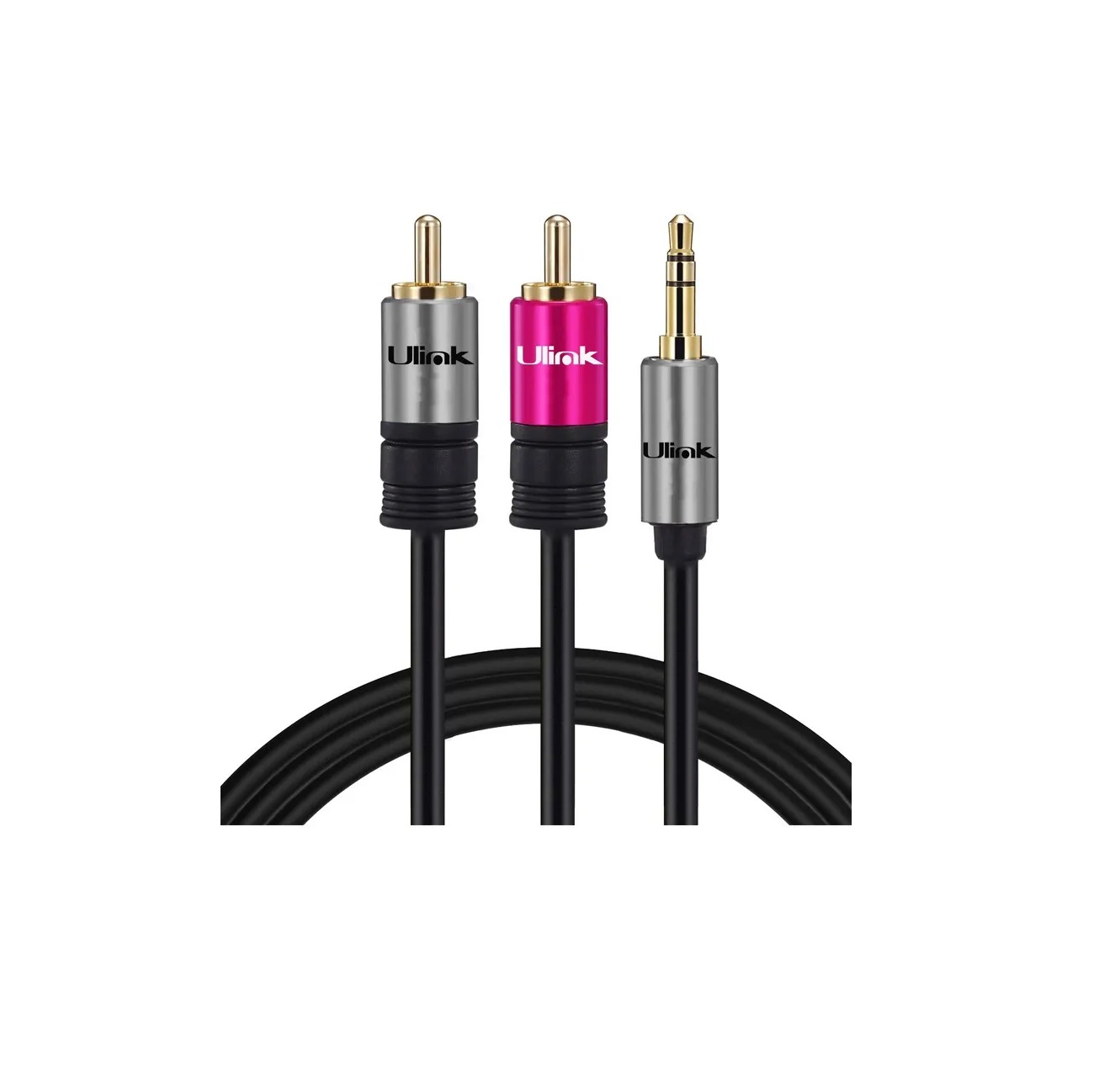 GC M0059: Cable De Audio, Conector Jack De 3,5 Mm A 2 RCA, 2 M En