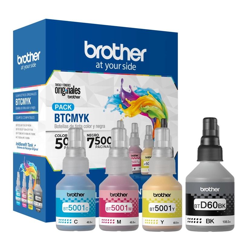 PACK DE TINTAS ORIGINALES BROTHER BT5001 - 2