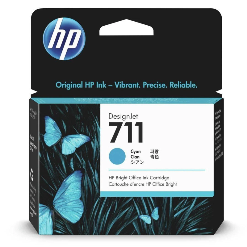 CARTUCHO HP TINTA 711 CYAN 29ML DESIGNJET ORIGINAL PLOTTER GRAN FORMAT T530 T520 T130 T120 11.4 CM - 1
