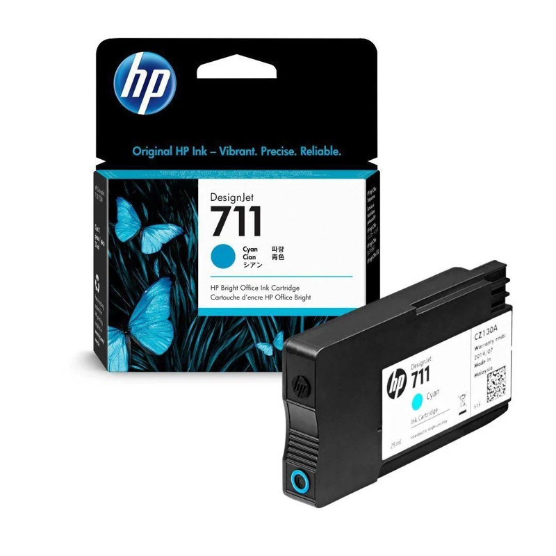 CARTUCHO HP TINTA 711 CYAN 29ML DESIGNJET ORIGINAL PLOTTER GRAN FORMAT T530 T520 T130 T120 11.4 CM - 3