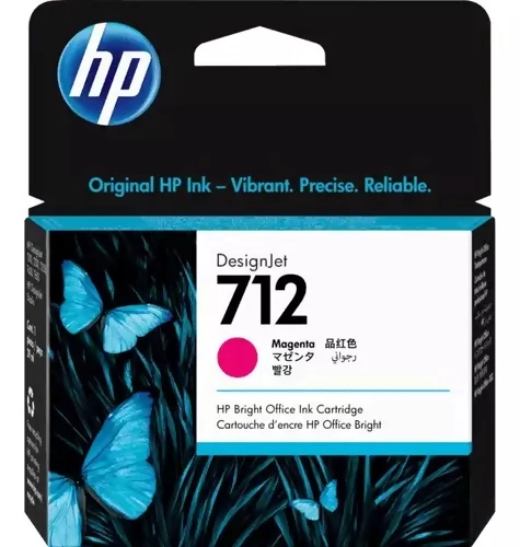 CARTUCHO HP TINTA 712 DESIGNJET MAGENTA 29 ML ORIGINAL DESIGNJET T210 T230 T250 T630 T650 2.5 CM - 2