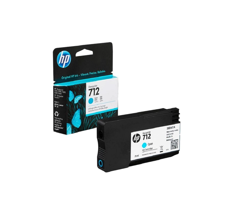 CARTUCHO HP TINTA 712 CYAN 29 ML DESIGNJET ORIGINAL DESIGNJET T210 T230 T250 T630 T650 2.5 CM - 2