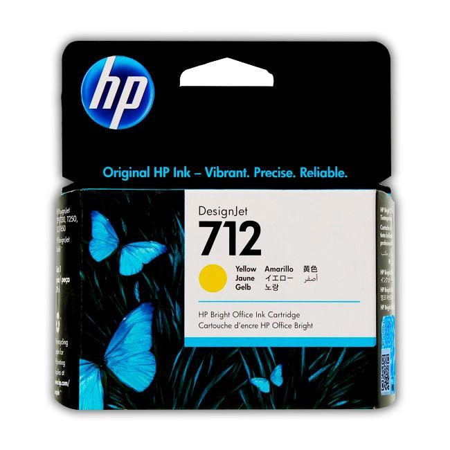 CARTUCHO DE TINTA HP 712 AMARILLO 29 ML DESIGNJET ORIGINAL - 1