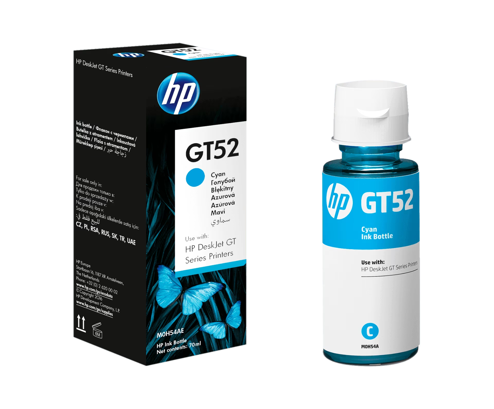 BOTELLA DE TINTA HP CYAN GT52 8000 PÁGINAS ORIGINAL - 1