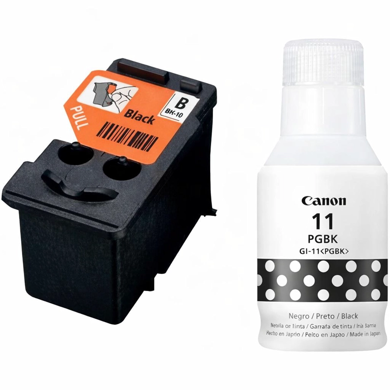 KIT CANON CABEZAL BH10 + BOTELLA DE TINTA GI-11 NEGRO - 1