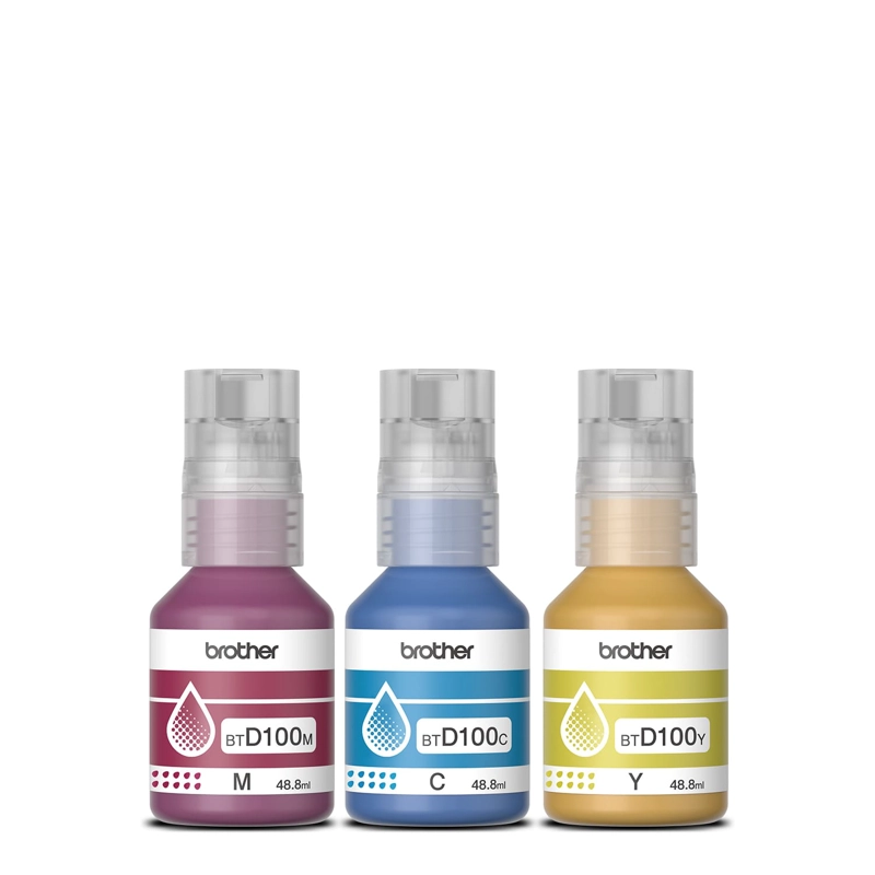 PACK TINTAS BROTHER BTD100 - CIAN, MAGENTA Y AMARILLO - 3