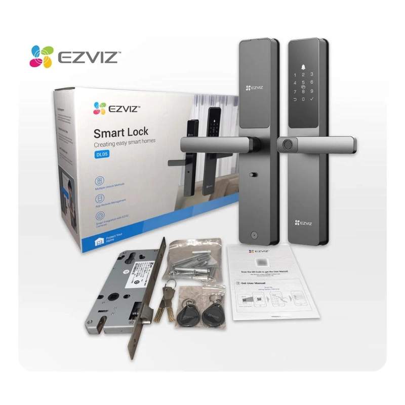 CERRADURA INTELIGENTE EZVIZ DL05 WI-FI HUELLA DIGITAL GRIS BLACK - 3