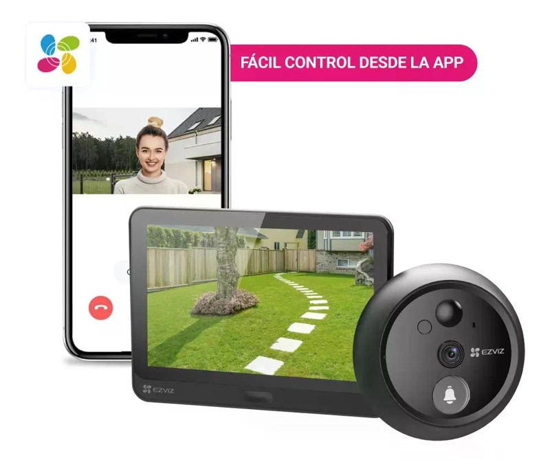 TIMBRE MIRILLA WIFI EZVIZ HP4 GRABA CONTESTAS DESDE APP - 2