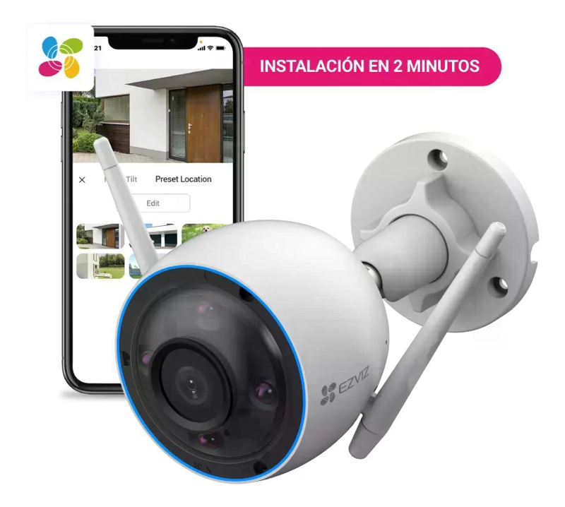 CAMARA VIGILANCIA EZVIZ H3 2K 3MP WI-FI CS-H3-R100 BLANCO - 2