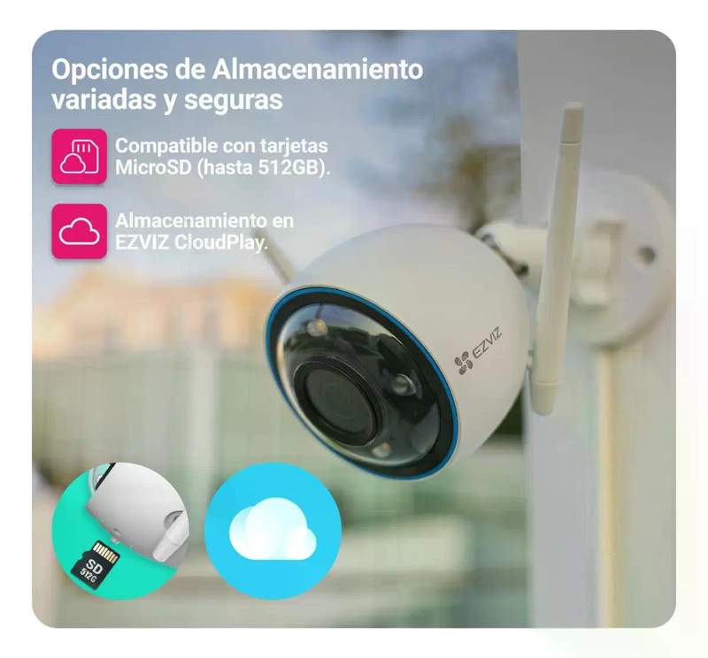 CAMARA VIGILANCIA EZVIZ H3 2K 3MP WI-FI CS-H3-R100 BLANCO - 4